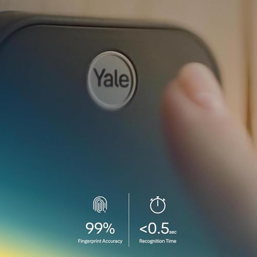 Yale Security Deadbolt Lock 2 Touch, Black Suede Smart Keyless Entry Door Lock with Wi-Fi Connected Touch Keypad and Fingerprint Scanner, YRD450-F-WF1-BSP