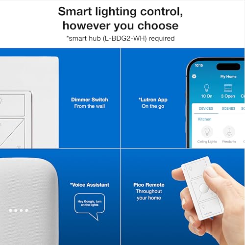 Lutron Caseta Smart Dimmer Starter Kit with Smart Hub