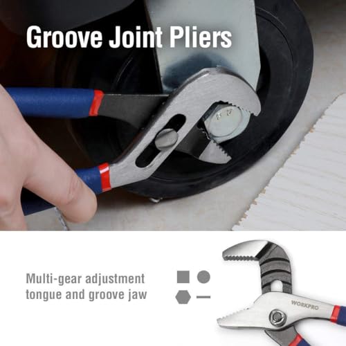 WORKPRO 6-Piece Pliers & Adjustable Wrench Set