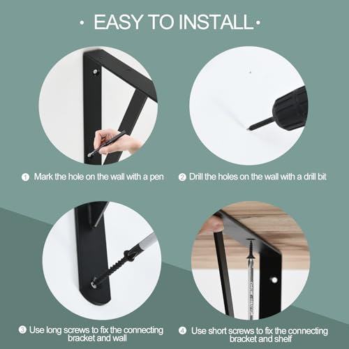 Heavy-Duty Shelf Support Angle Brackets with Screws