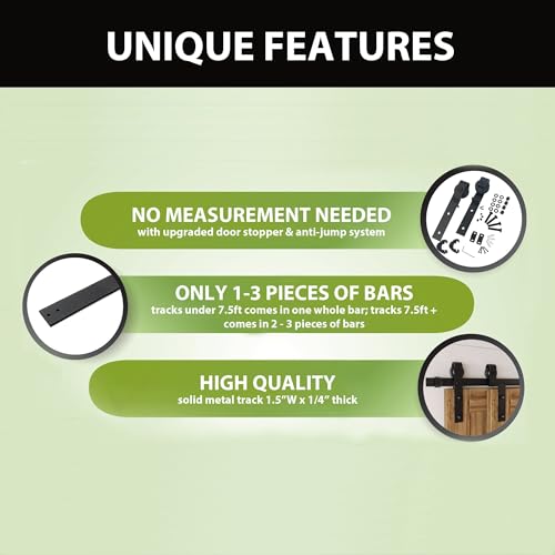 Homacer 4-Ft Bypass Sliding Barn Door Hardware Kit