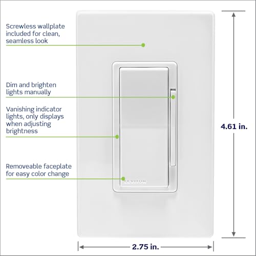 Leviton Decora Smart Wi-Fi Dimmer Switch for Home Lighting