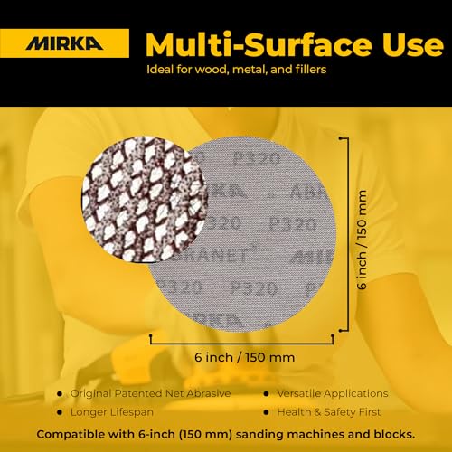 Mirka 9A-241-180 6-Inch 180 Grit Mesh Abrasive Dust Free
