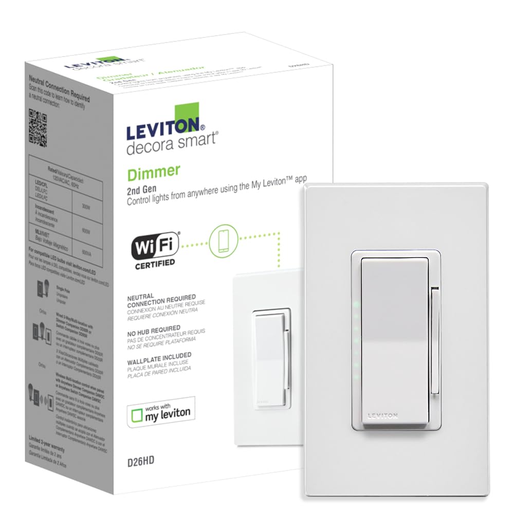 Leviton Decora Smart Wi-Fi Dimmer Switch for Home Lighting