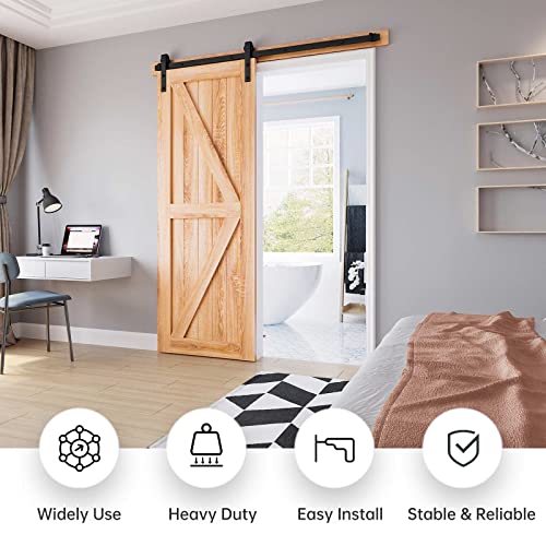 EaseLife Heavy-Duty Sliding Barn Door Track Hardware Kit