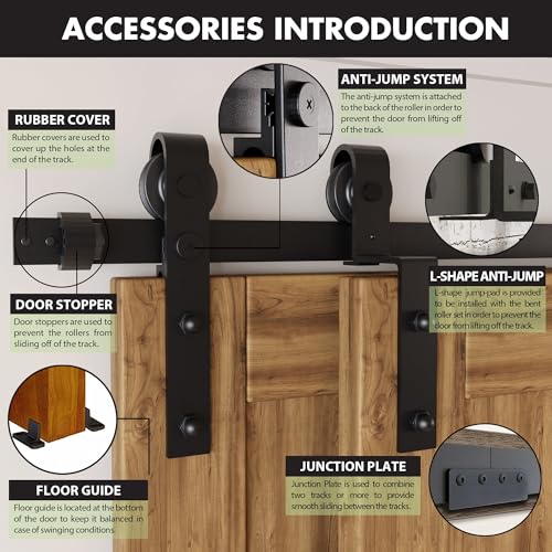 Homacer 4-Ft Bypass Sliding Barn Door Hardware Kit