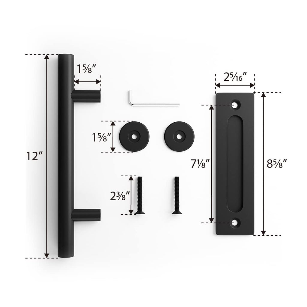 SMARTSTANDARD 12-Inch Heavy-Duty Barn Door Handle Set