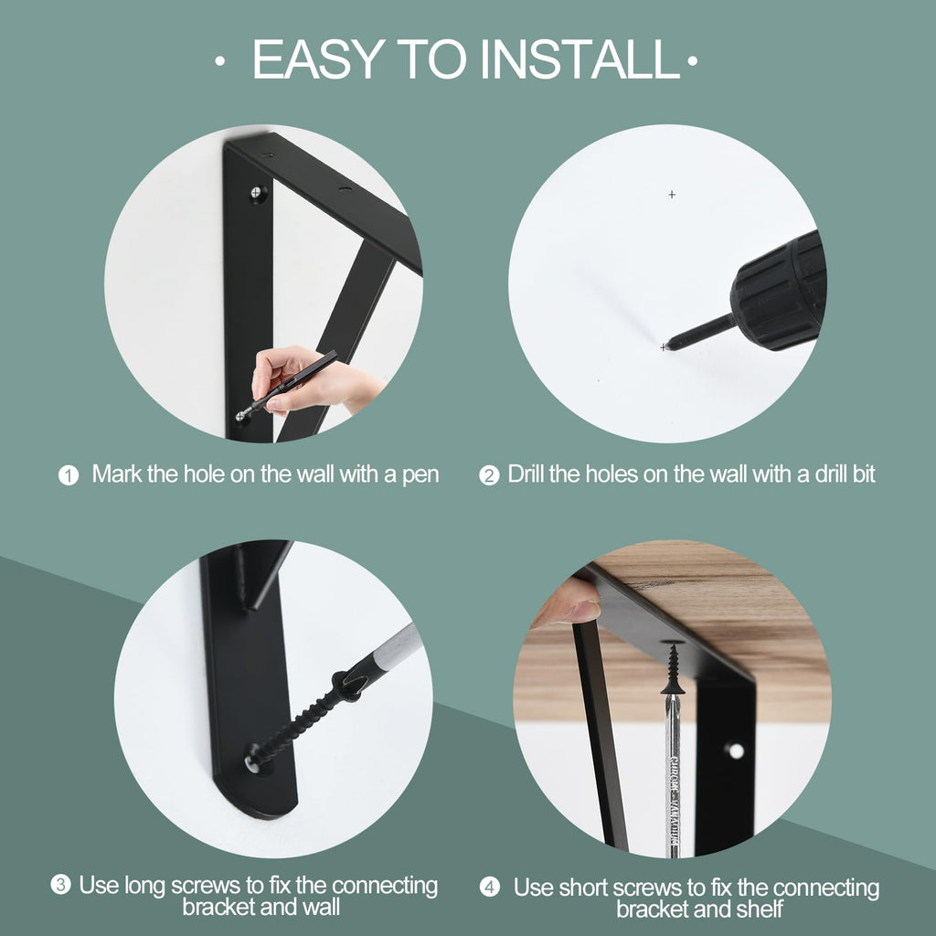 Heavy-Duty Shelf Support Angle Brackets with Screws