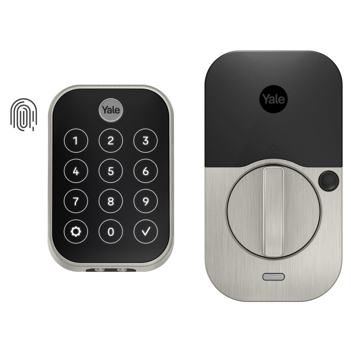 Yale Security Deadbolt Lock 2 Touch, Black Suede Smart Keyless Entry Door Lock with Wi-Fi Connected Touch Keypad and Fingerprint Scanner, YRD450-F-WF1-BSP