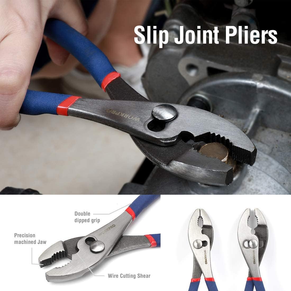 WORKPRO 6-Piece Pliers & Adjustable Wrench Set