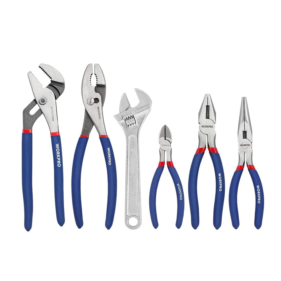 WORKPRO 6-Piece Pliers & Adjustable Wrench Set