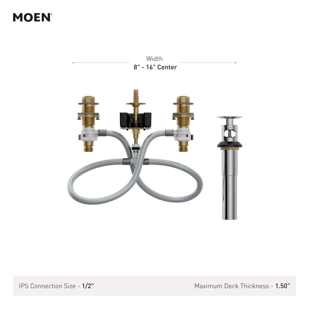 Moen 9000 M-Pact Widespread Faucet Rough-In Valve with Drain