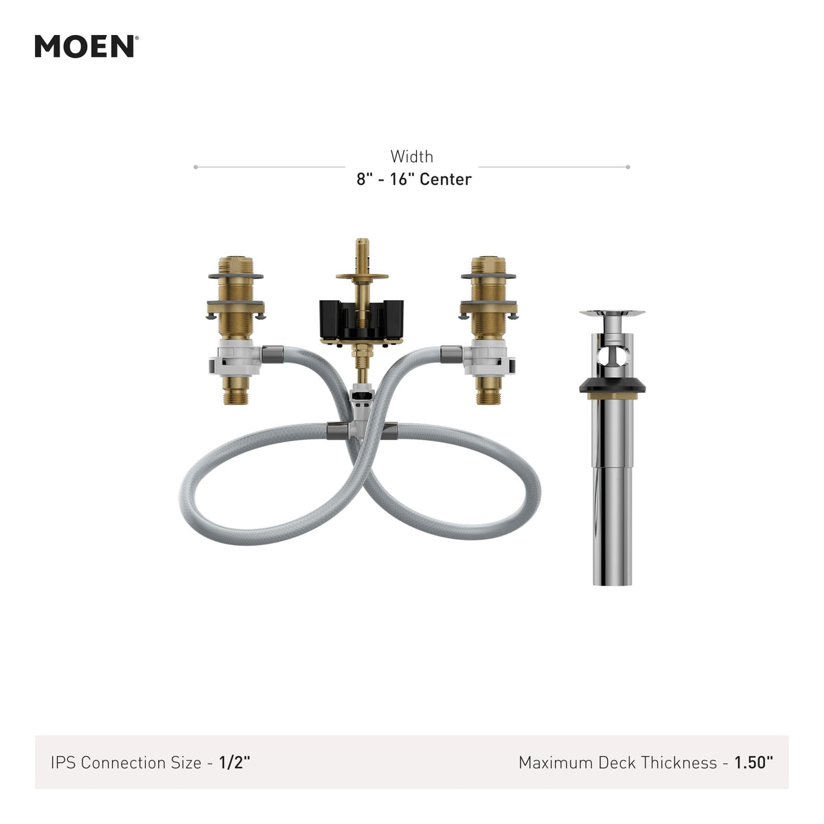 Moen 9000 M-Pact Widespread Faucet Rough-In Valve with Drain