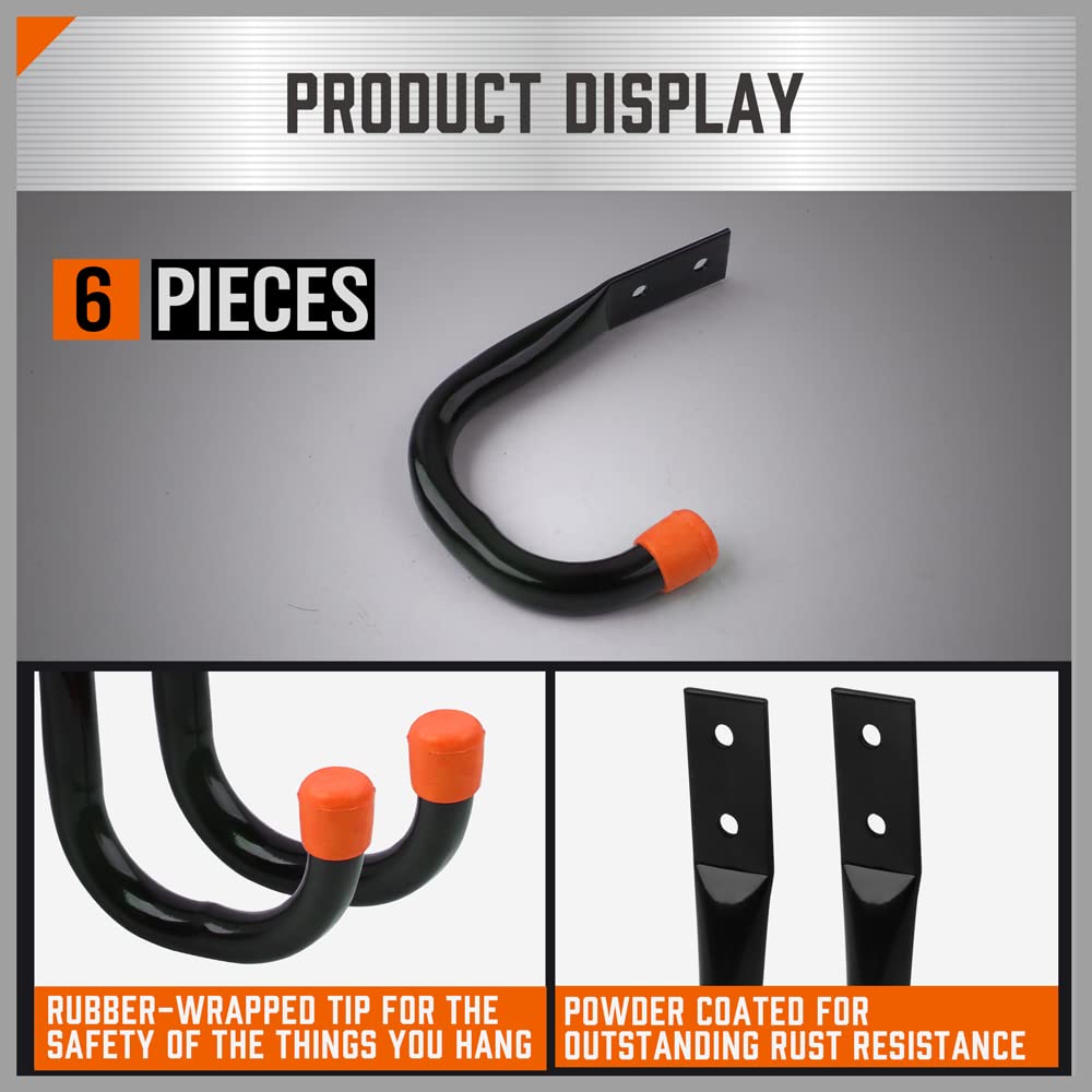 HORUSDY Heavy-Duty Garage Storage Hooks for Wall Mounting