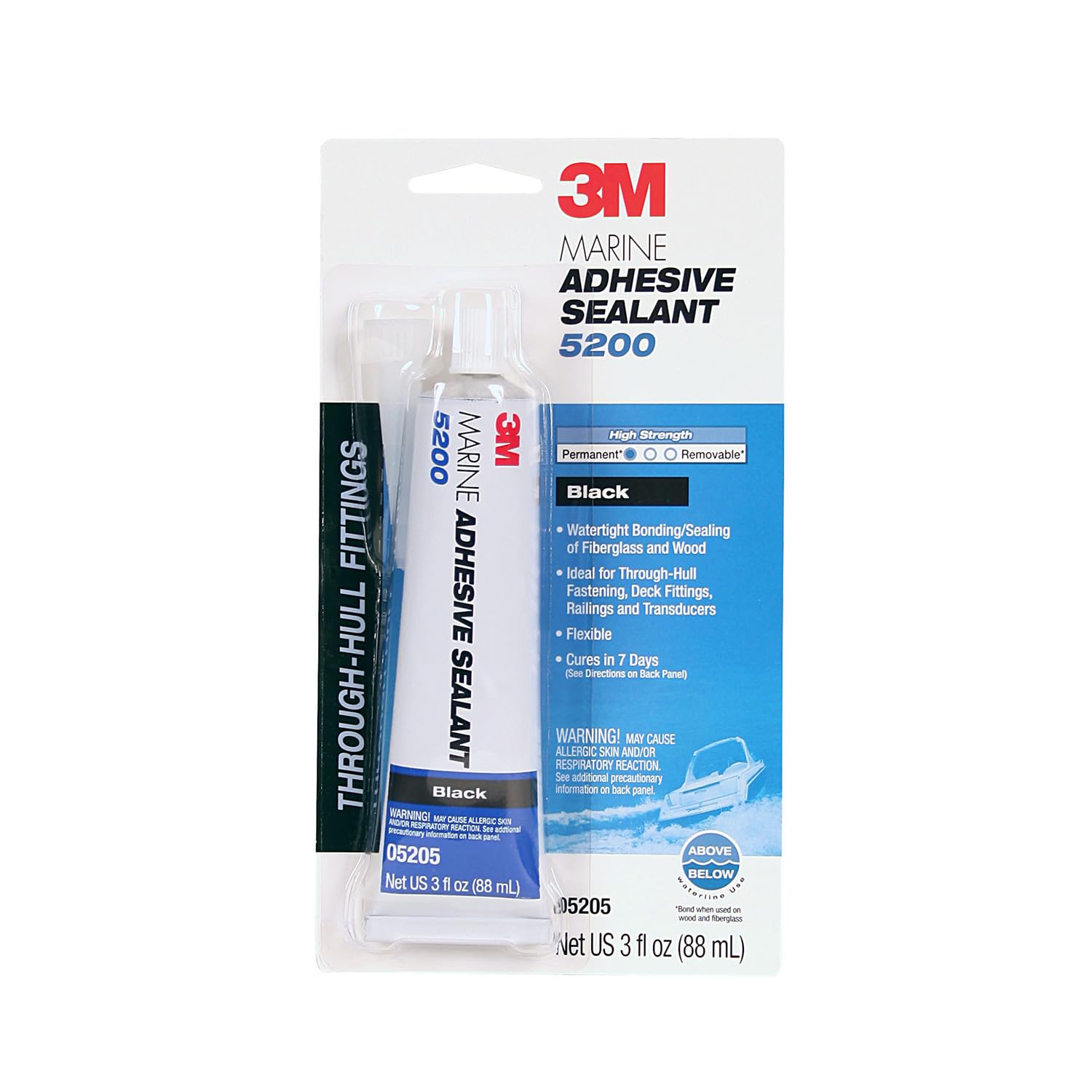 3M Marine Adhesive Sealant 5200 (06500) Permanent Bonding and Sealing for Boats and RVs Above and Below the Waterline Waterproof Repair