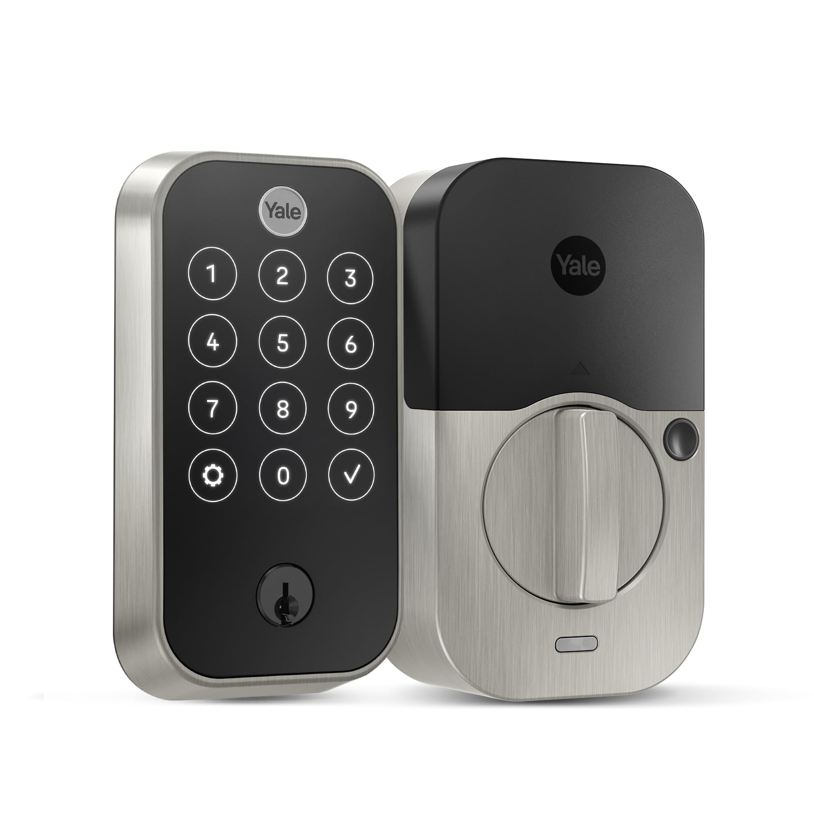 Yale Security Deadbolt Lock 2 Touch, Black Suede Smart Keyless Entry Door Lock with Wi-Fi Connected Touch Keypad and Fingerprint Scanner, YRD450-F-WF1-BSP