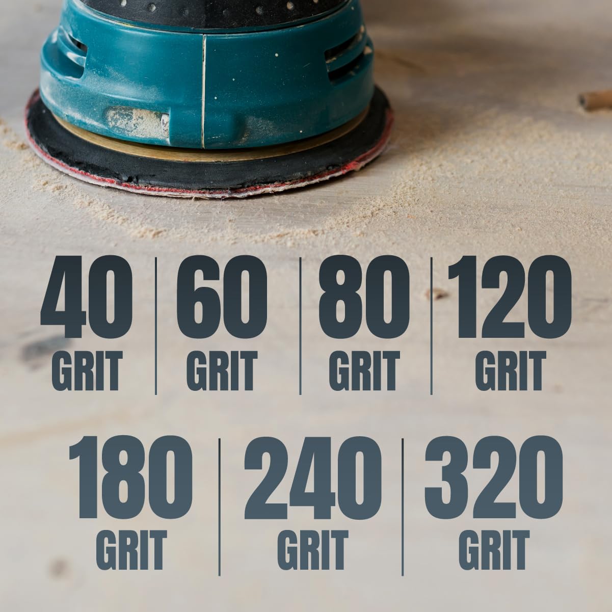 POWERTEC 6-Inch 6-Hole Hook & Loop Sanding Discs