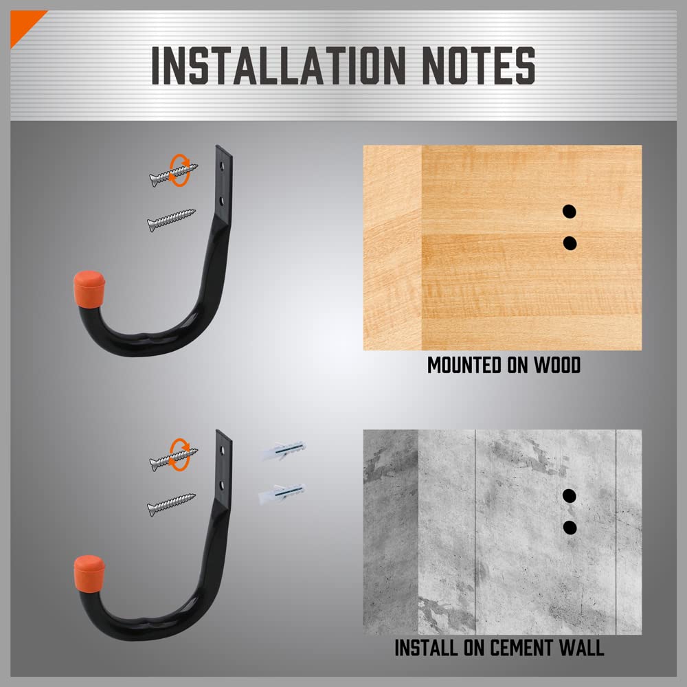HORUSDY Heavy-Duty Garage Storage Hooks for Wall Mounting