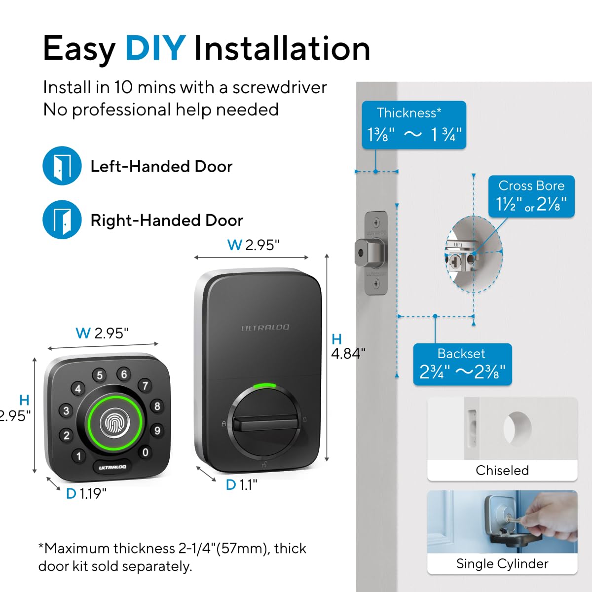 ULTRALOQ U-Bolt Pro Smart Lock with Keyless Entry