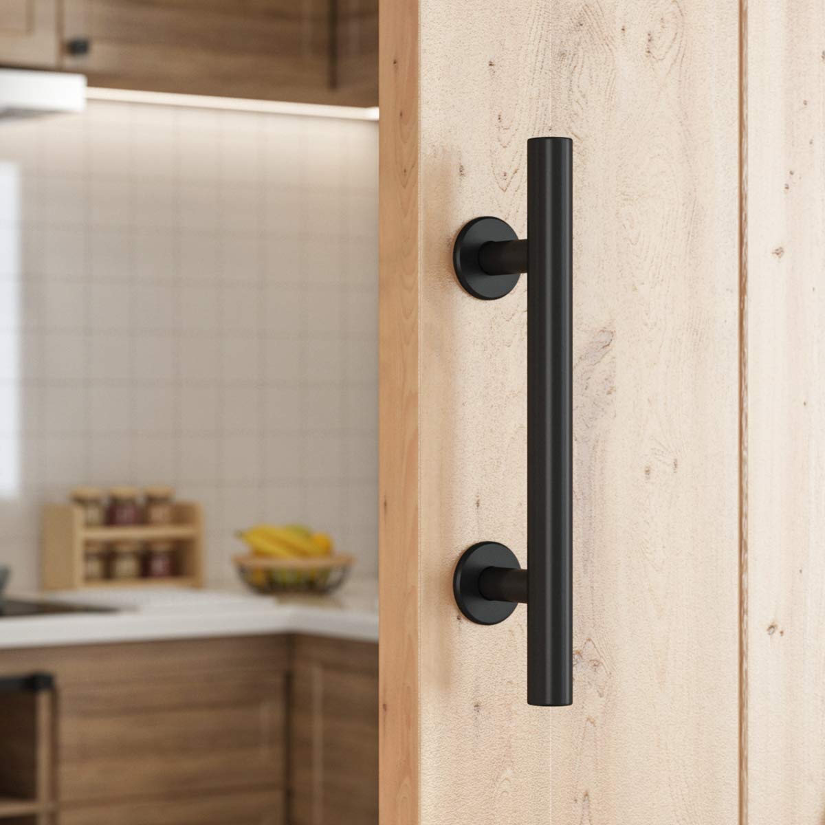 SMARTSTANDARD 12-Inch Heavy-Duty Barn Door Handle Set