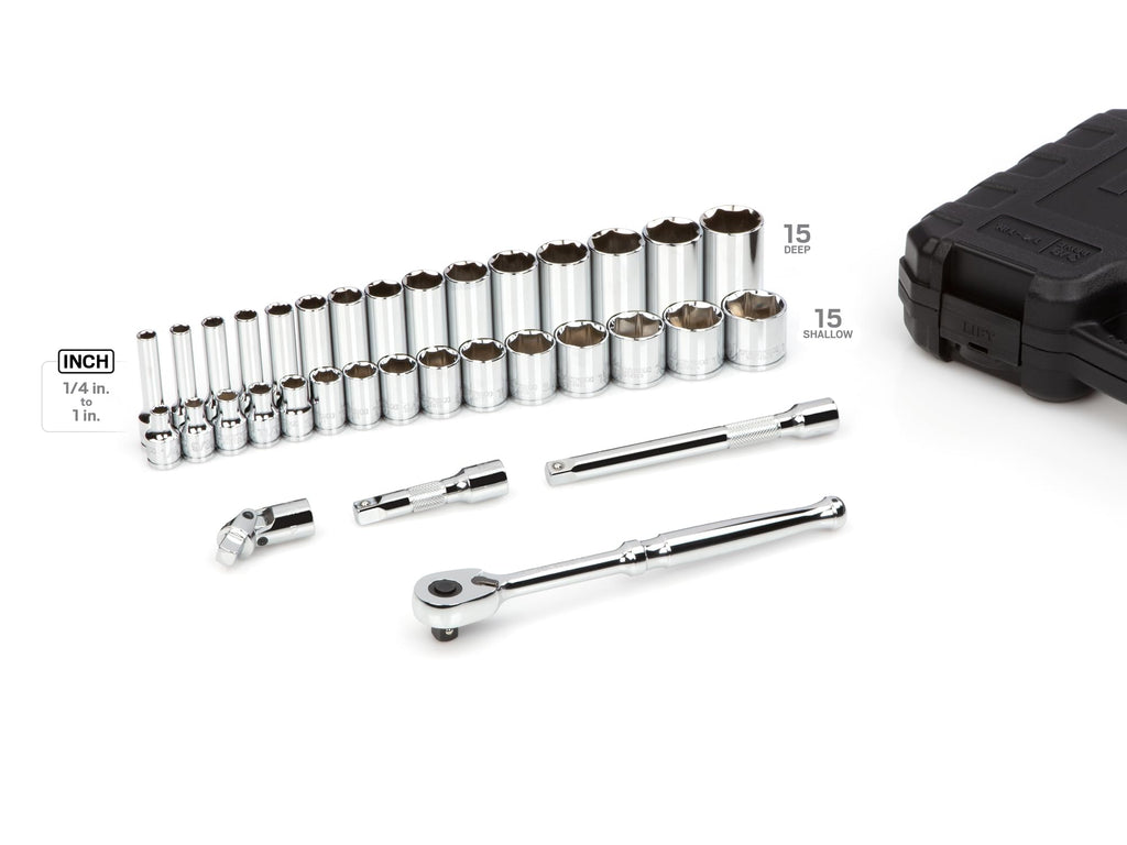 TEKTON 3/8-Inch Drive 6-Point Socket & Ratchet Set