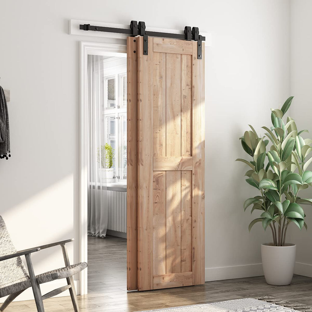 Bypass Sliding Barn Door Hardware Kit for Double Doors