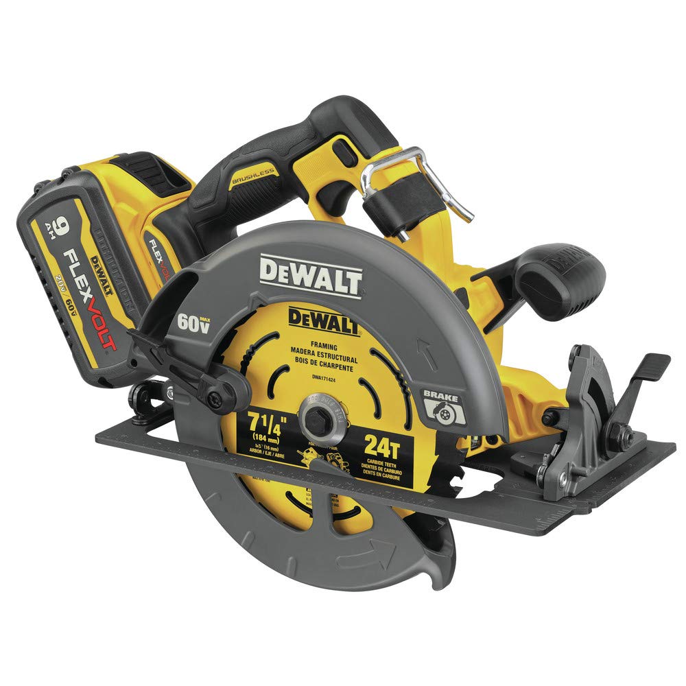 DEWALT FLEXVOLT 60V MAX* Circular Saw with Brake Kit, 7-1/4-Inch (DCS578X1)