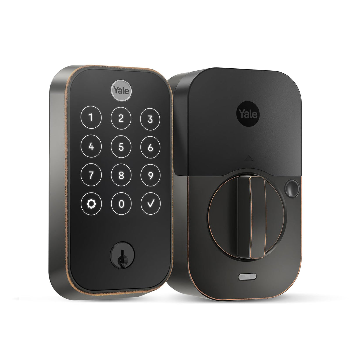 Yale Security Deadbolt Lock 2 Touch, Black Suede Smart Keyless Entry Door Lock with Wi-Fi Connected Touch Keypad and Fingerprint Scanner, YRD450-F-WF1-BSP