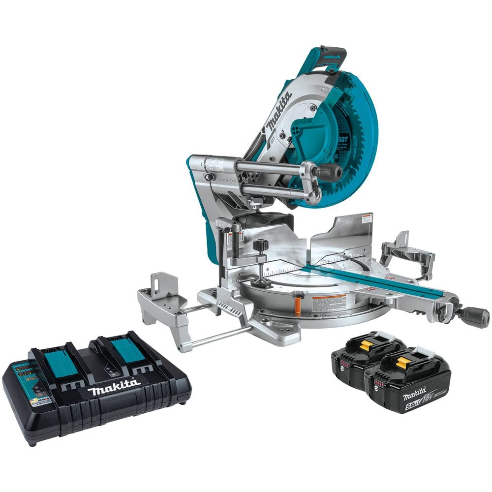 Makita XSL08PT 18V X2 LXT Lithium-Ion (36V) Brushless Cordless 12 Inch Dual-Bevel Sliding Compound Miter Saw Kit