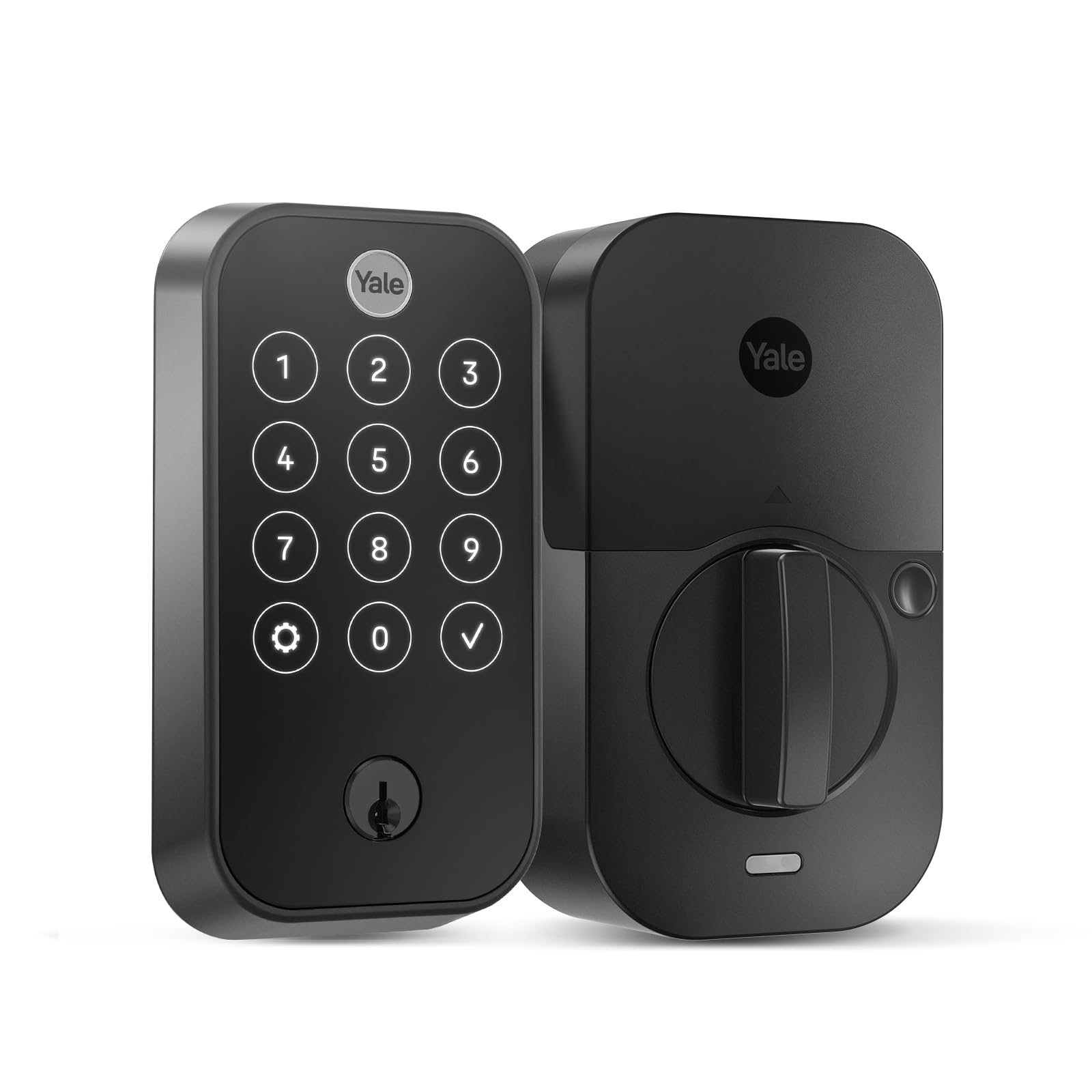 Yale Security Deadbolt Lock 2 Touch, Black Suede Smart Keyless Entry Door Lock with Wi-Fi Connected Touch Keypad and Fingerprint Scanner, YRD450-F-WF1-BSP