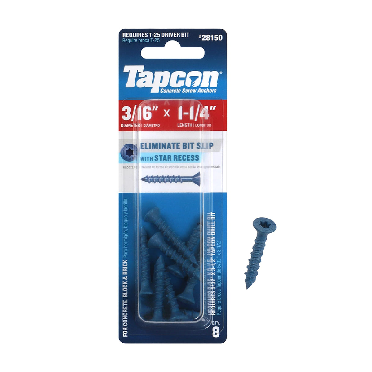 Tapcon Parent Blue Star Head Concrete Anchors