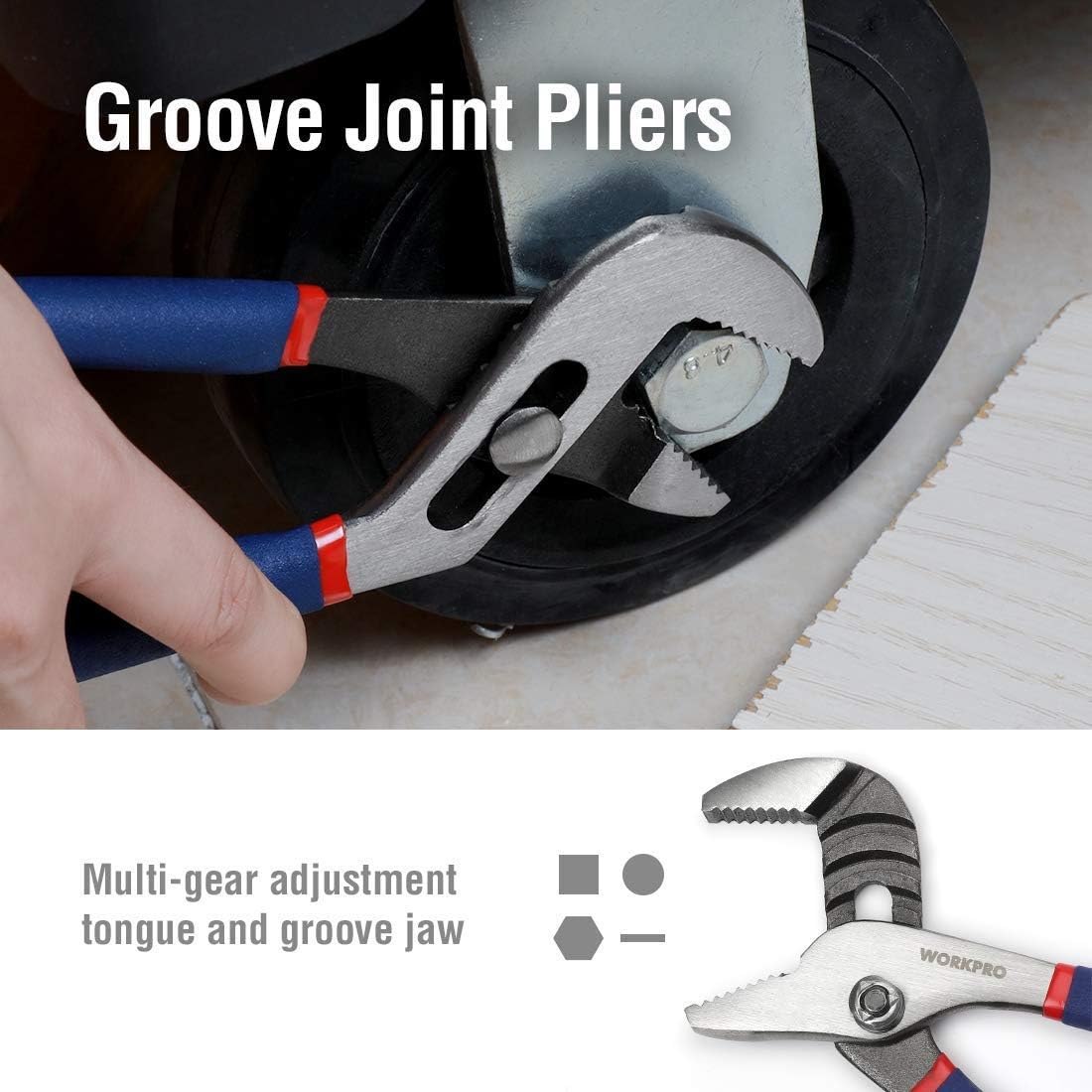 WORKPRO 6-Piece Pliers & Adjustable Wrench Set