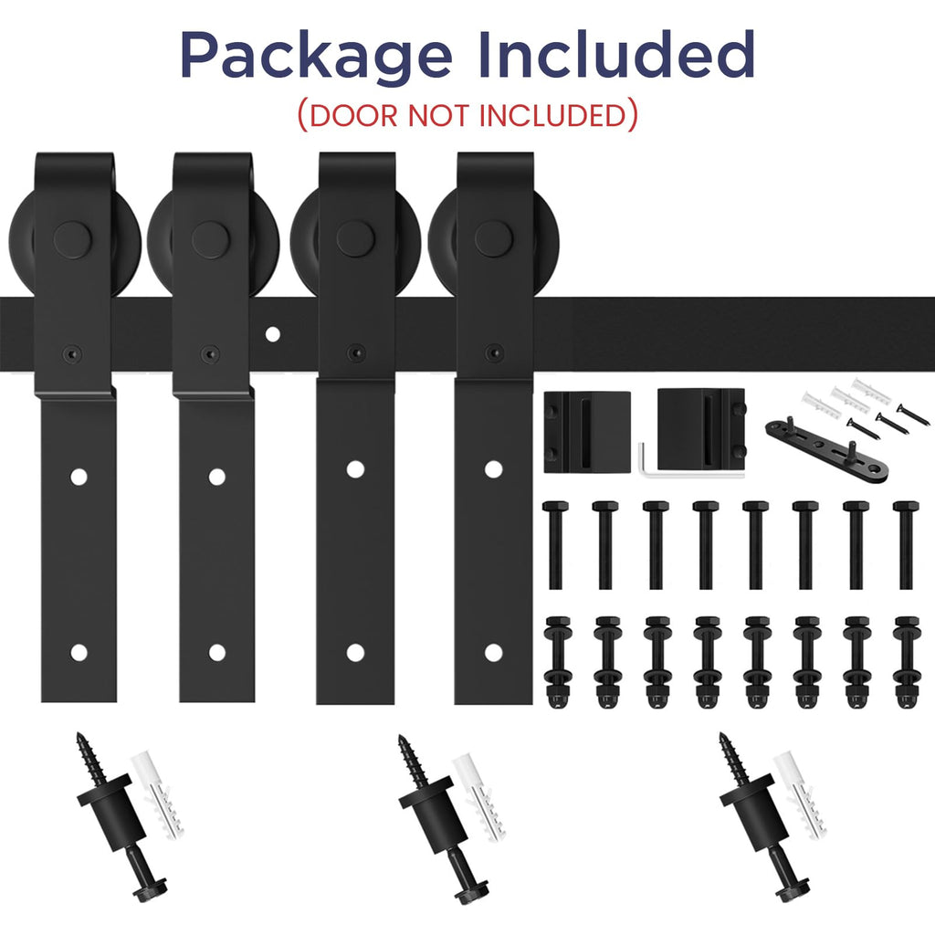 Bypass Sliding Barn Door Hardware Kit for Double Doors