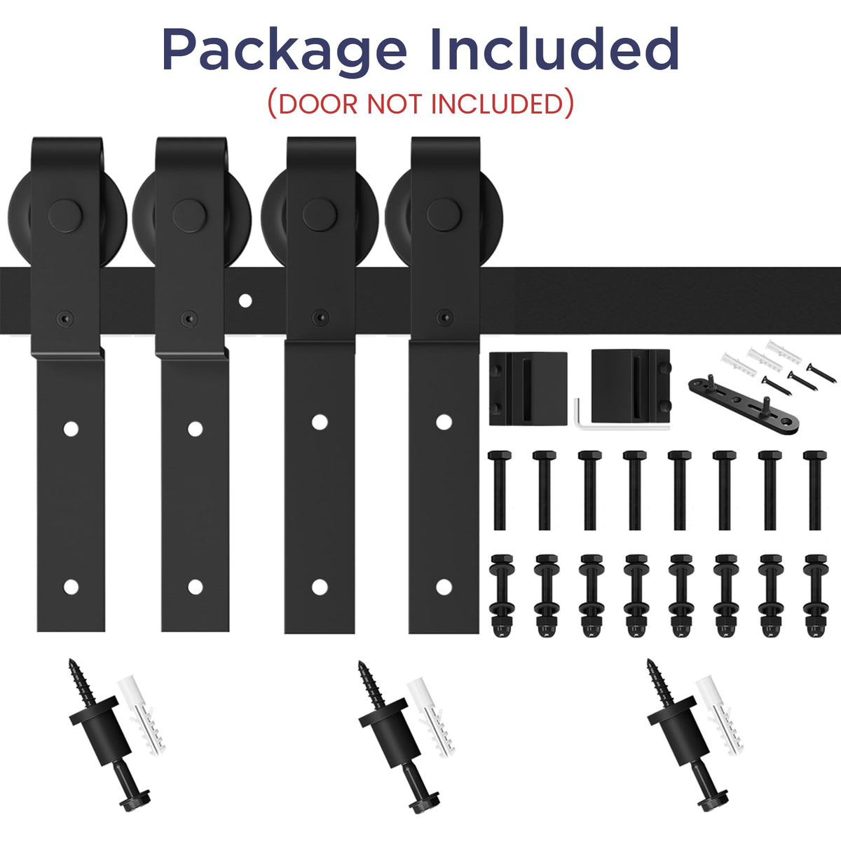 Bypass Sliding Barn Door Hardware Kit for Double Doors