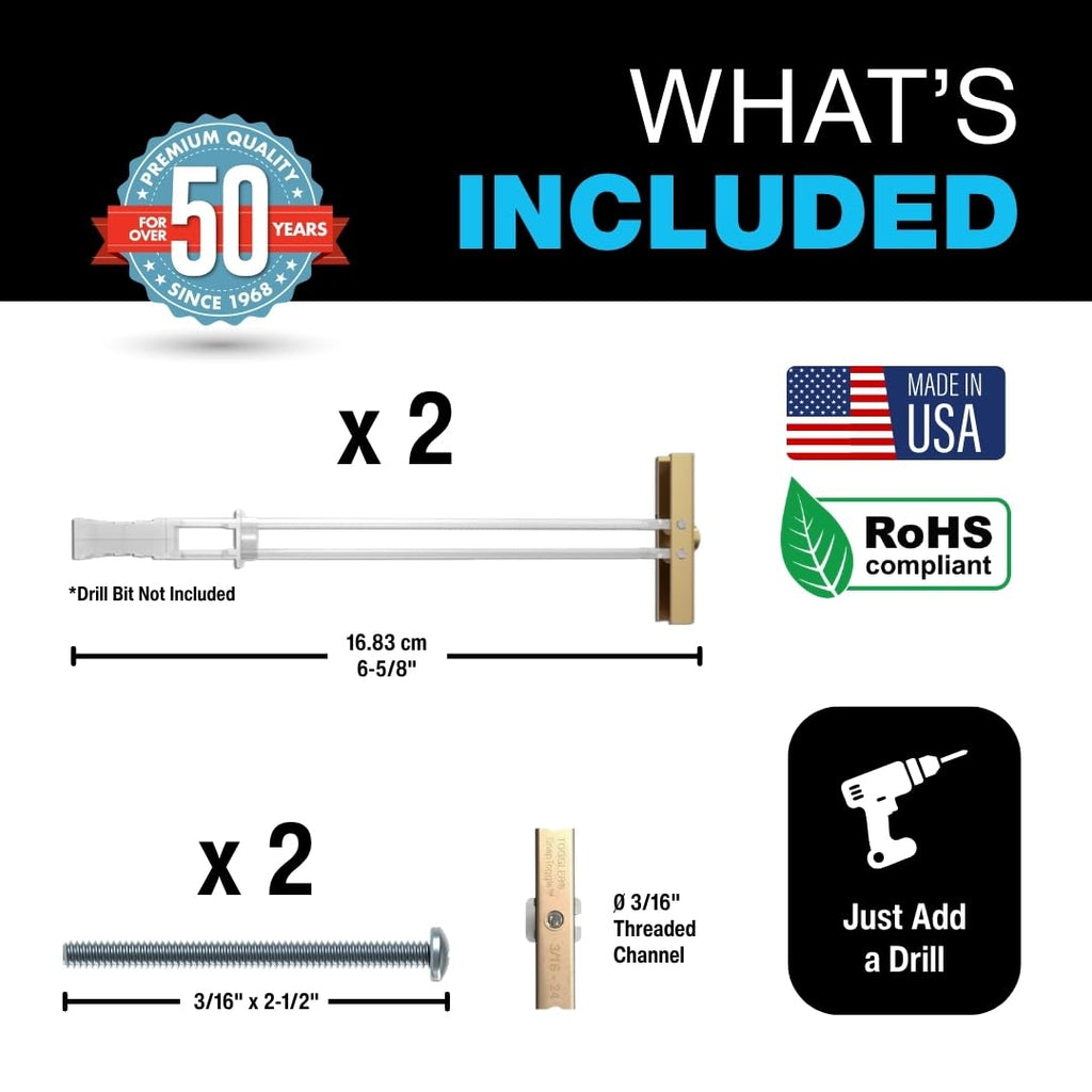 TOGGLER SNAPTOGGLE Heavy-Duty Drywall Toggle Bolt Anchors