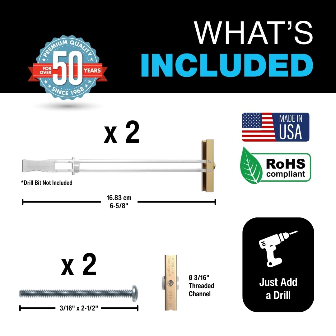 TOGGLER SNAPTOGGLE Heavy-Duty Drywall Toggle Bolt
