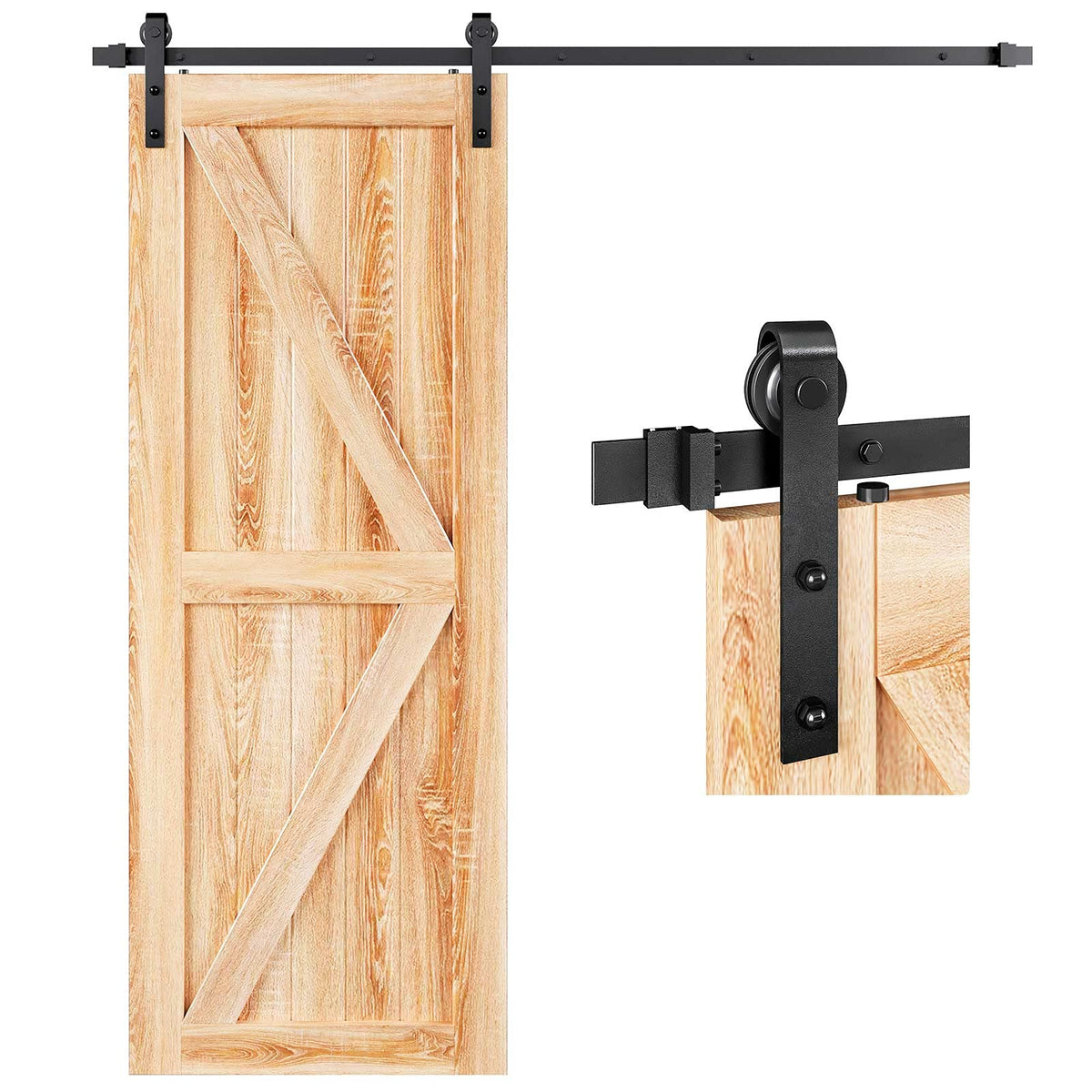 EaseLife Heavy-Duty Sliding Barn Door Track Hardware Kit