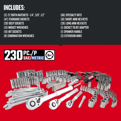 CRAFTSMAN Professional Mechanics Tool Set with Storage Case