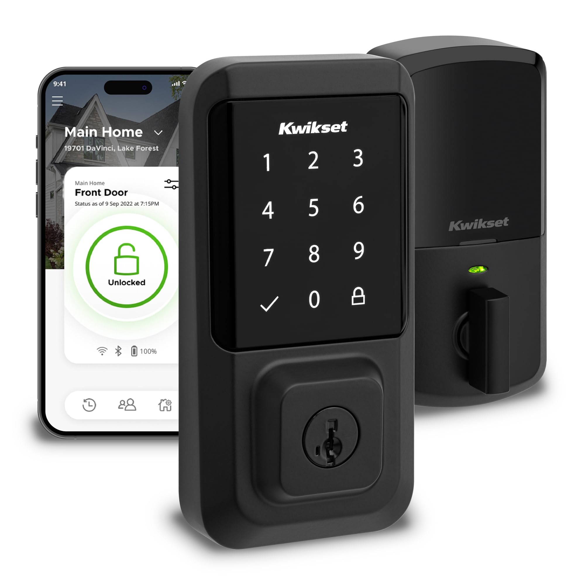 Kwikset Halo Wi-Fi Touchscreen Smart Deadbolt with SmartKey