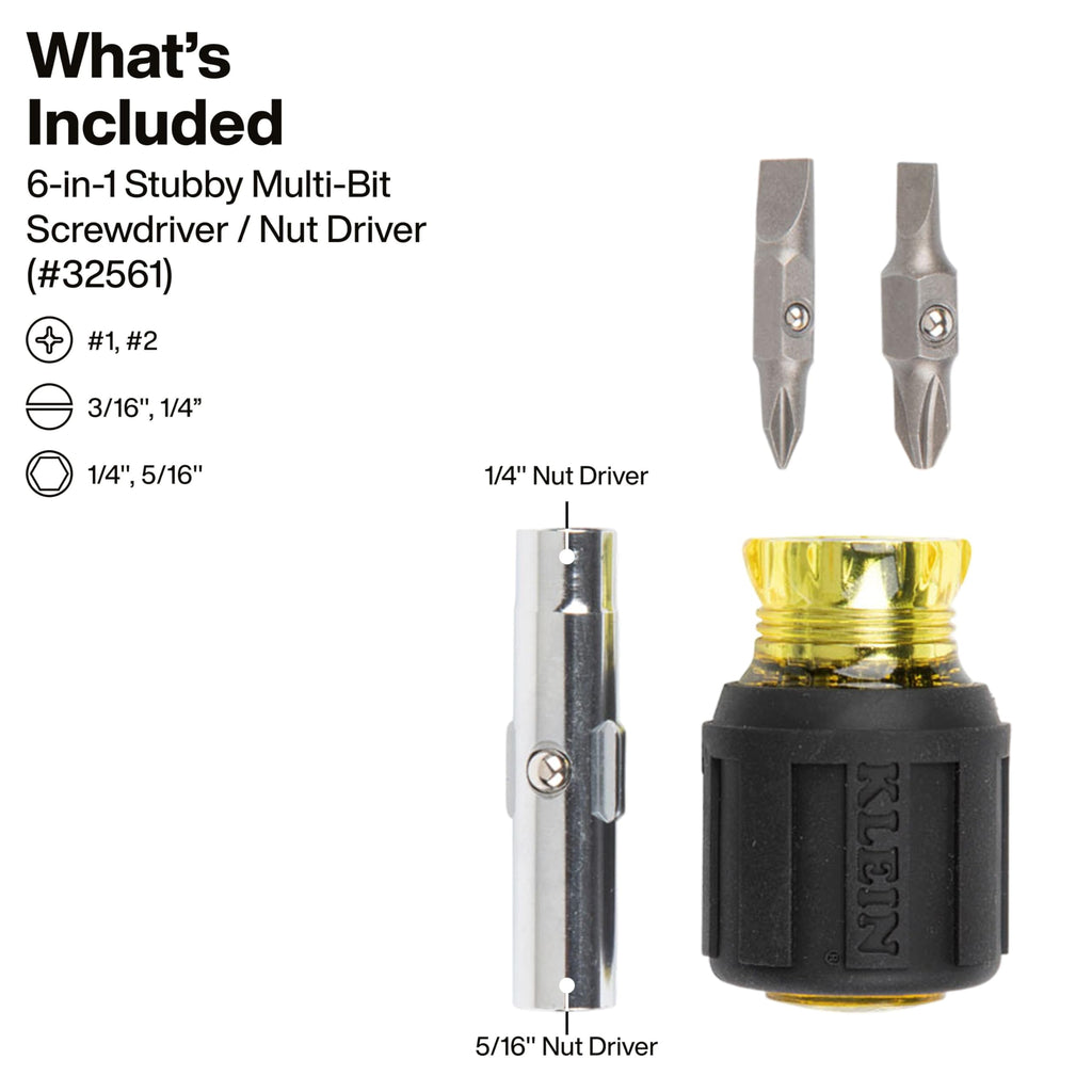 Klein Tools Cushion-Grip Multi-Bit Screwdriver & Nut Driver Set