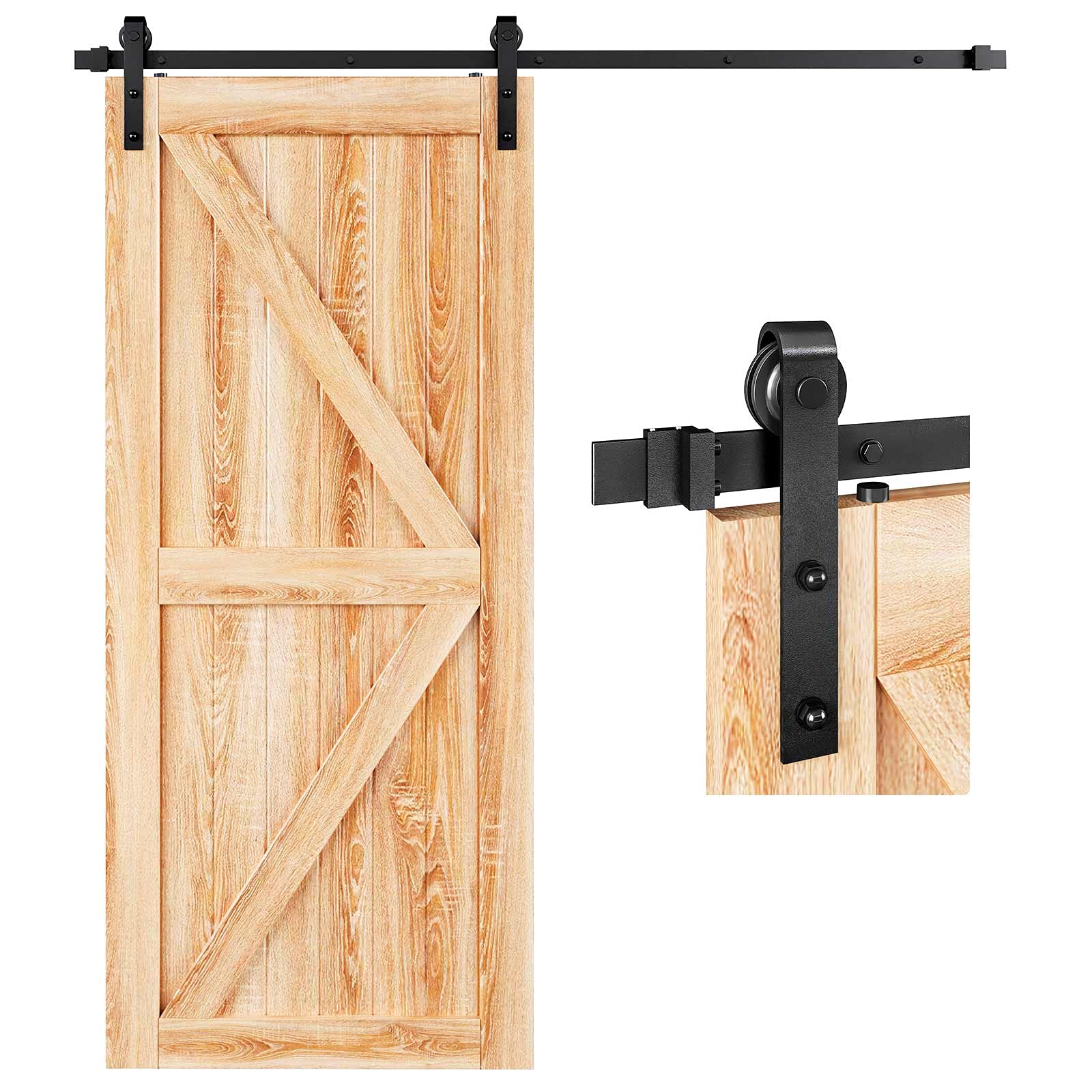 EaseLife Heavy-Duty Sliding Barn Door Track Hardware Kit
