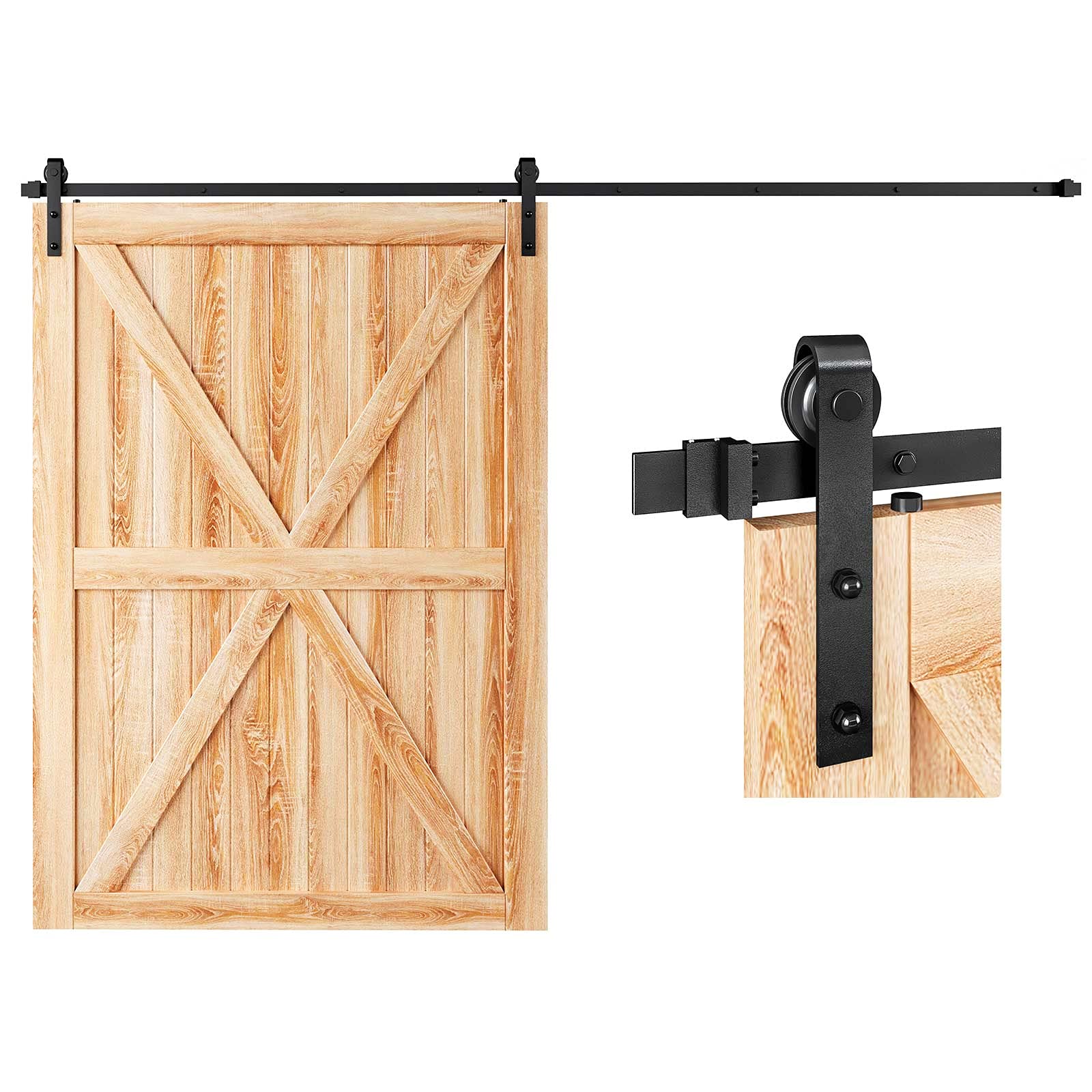 EaseLife Heavy-Duty Sliding Barn Door Track Hardware Kit