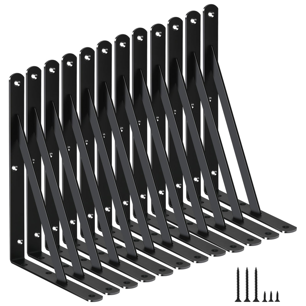 Heavy-Duty Shelf Support Angle Brackets with Screws