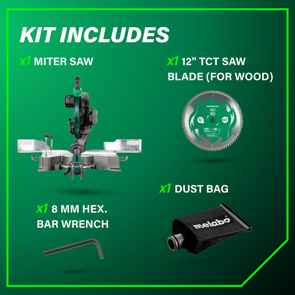 Metabo HPT 12-Inch Dual-Bevel Sliding Miter Saw with Xact Cut