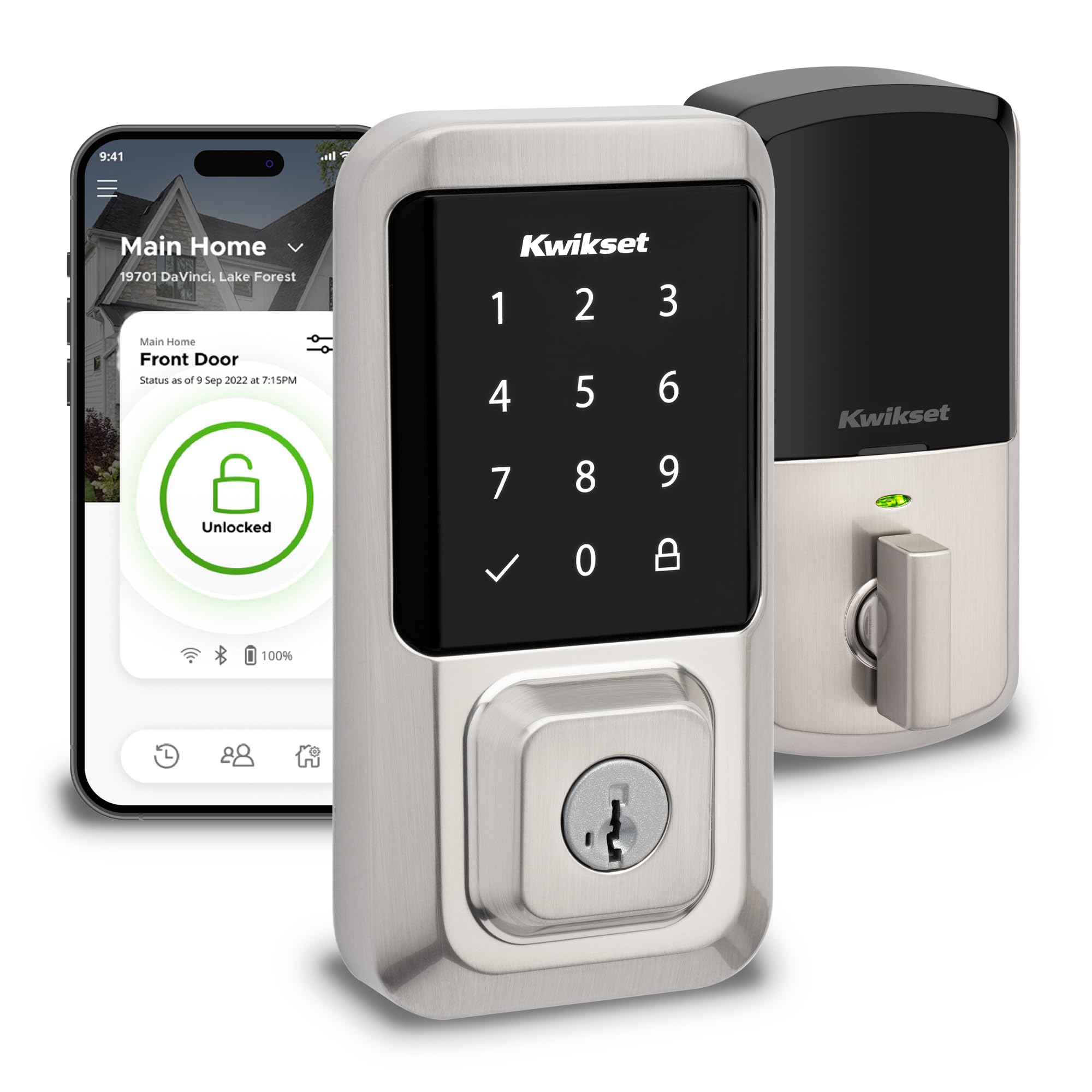 Kwikset Halo Wi-Fi Touchscreen Smart Deadbolt with SmartKey
