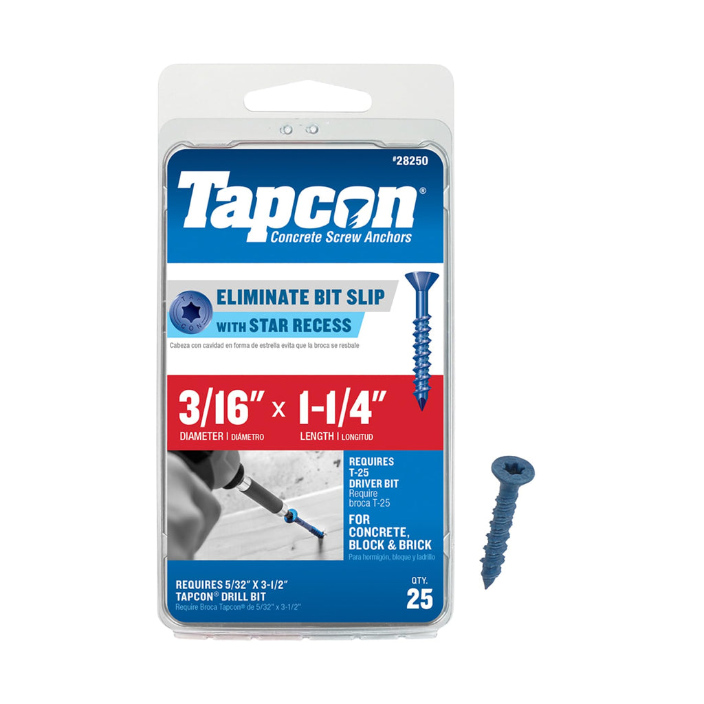 Tapcon Blue Star-Head Concrete Screw Anchors for Masonry