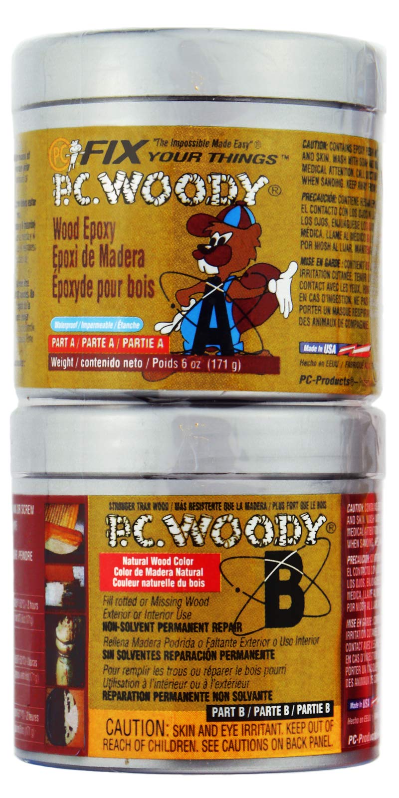 PC-Woody 23334 Two-Part Wood Repair Epoxy Paste 1.5 oz