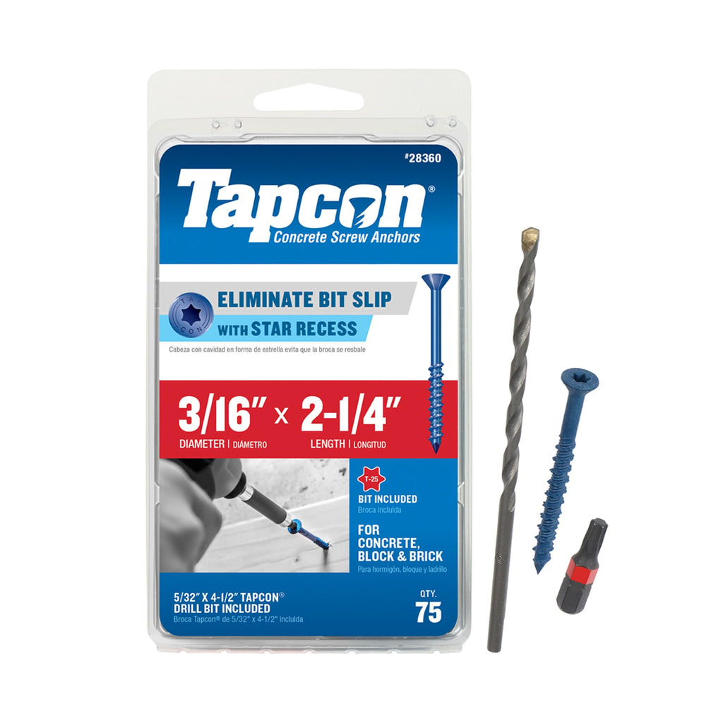 Tapcon Blue Star-Head Concrete Screw Anchors for Masonry