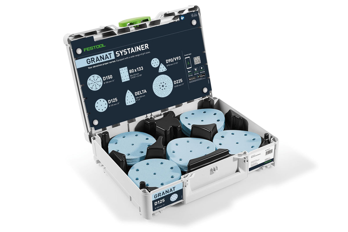 Festool Abrasive Systainer³ SYS-STF 80x133 GR-Set Garnet - 100 Pieces
