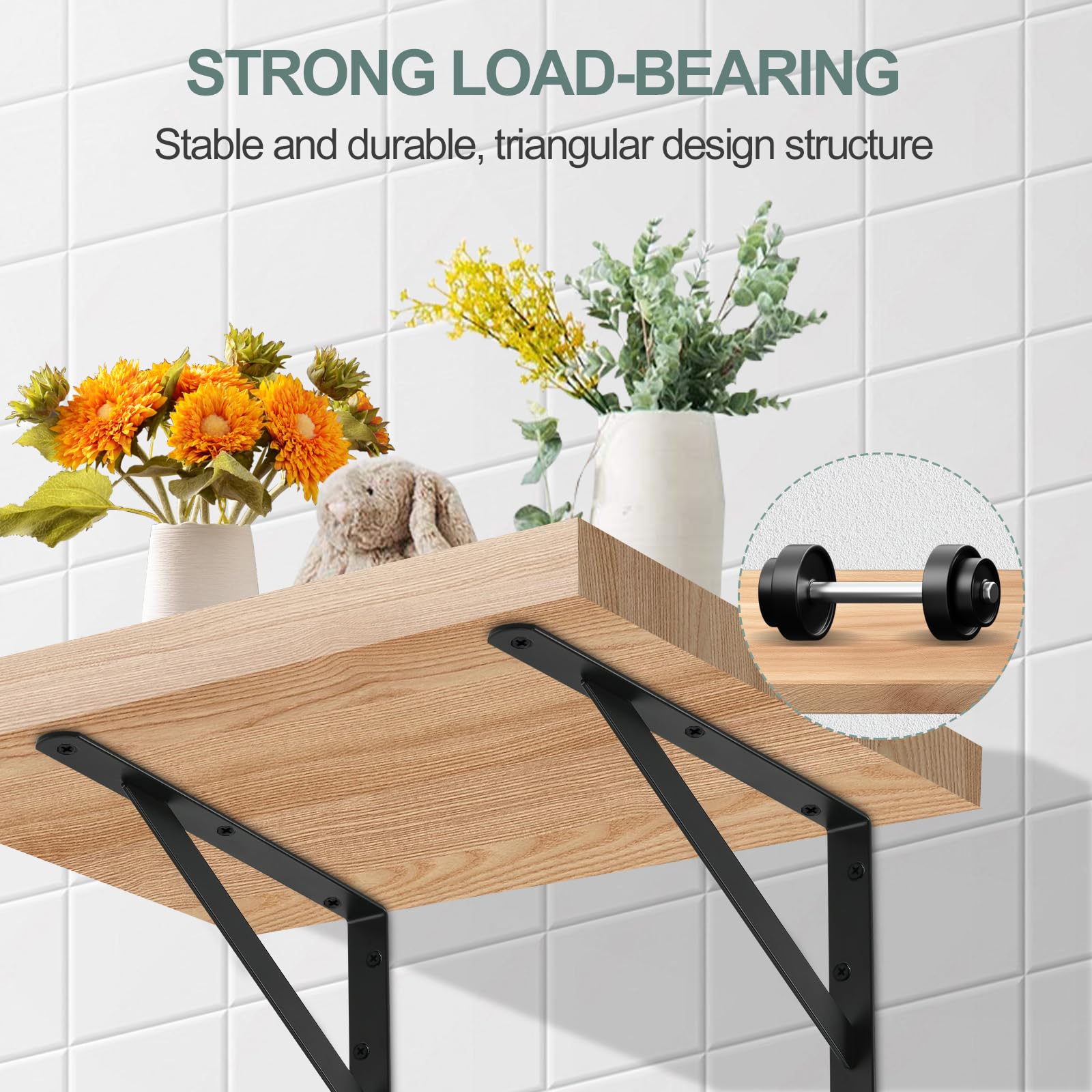 Heavy-Duty Shelf Support Angle Brackets with Screws